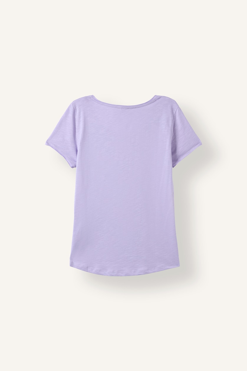Women Lilac Regular Fit Short Sleeve T-Shirt