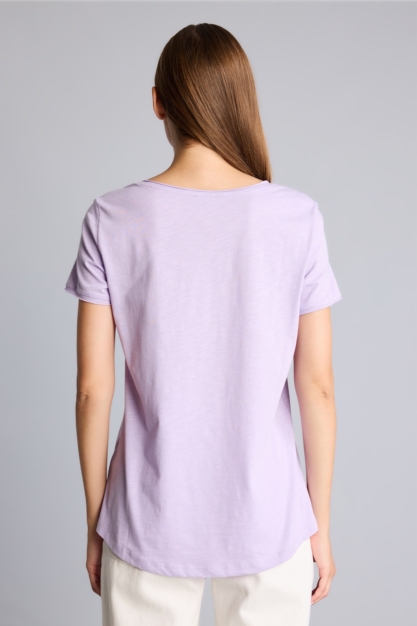 Women Lilac Regular Fit Short Sleeve T-Shirt