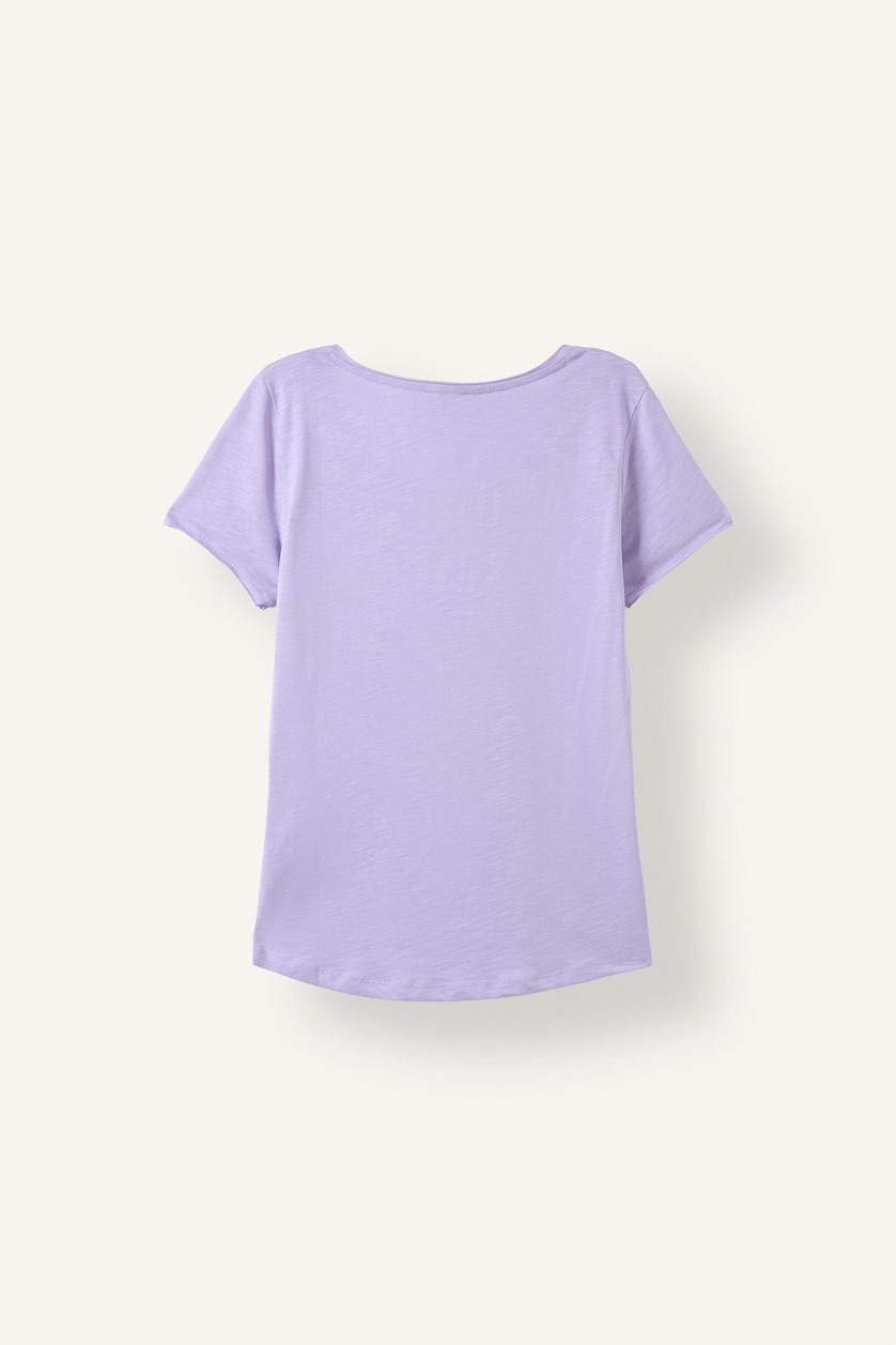 Women Lilac Regular Fit Short Sleeve T-Shirt