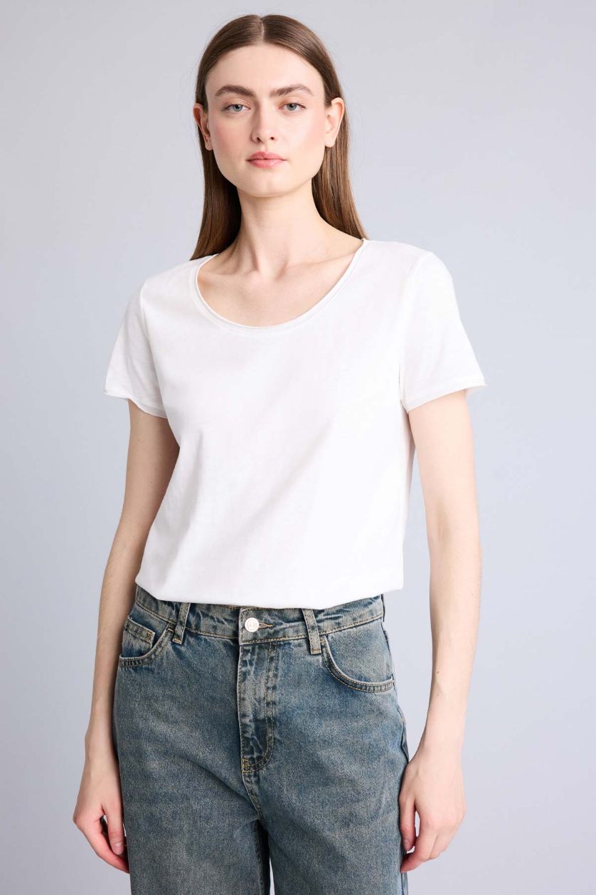 Kadın Beyaz Kısa kollu Tişört