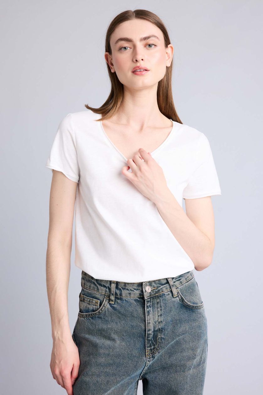 Kadın Beyaz Kısa kollu Tişört