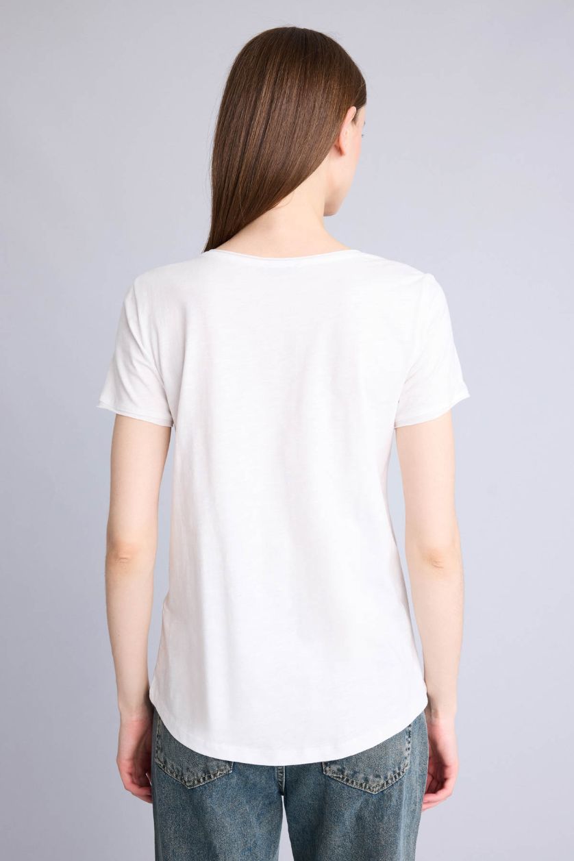 Kadın Beyaz Kısa kollu Tişört
