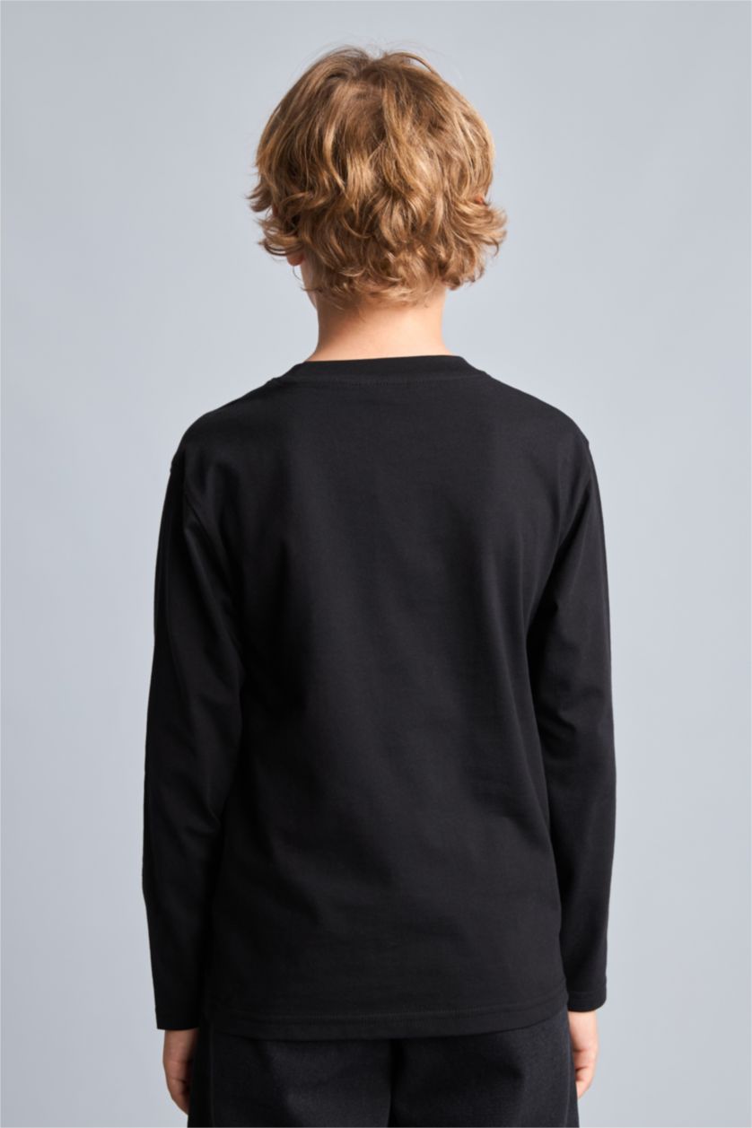 Young Boys - Teen Boys Black Regular Fit Long Sleeve T-Shirt