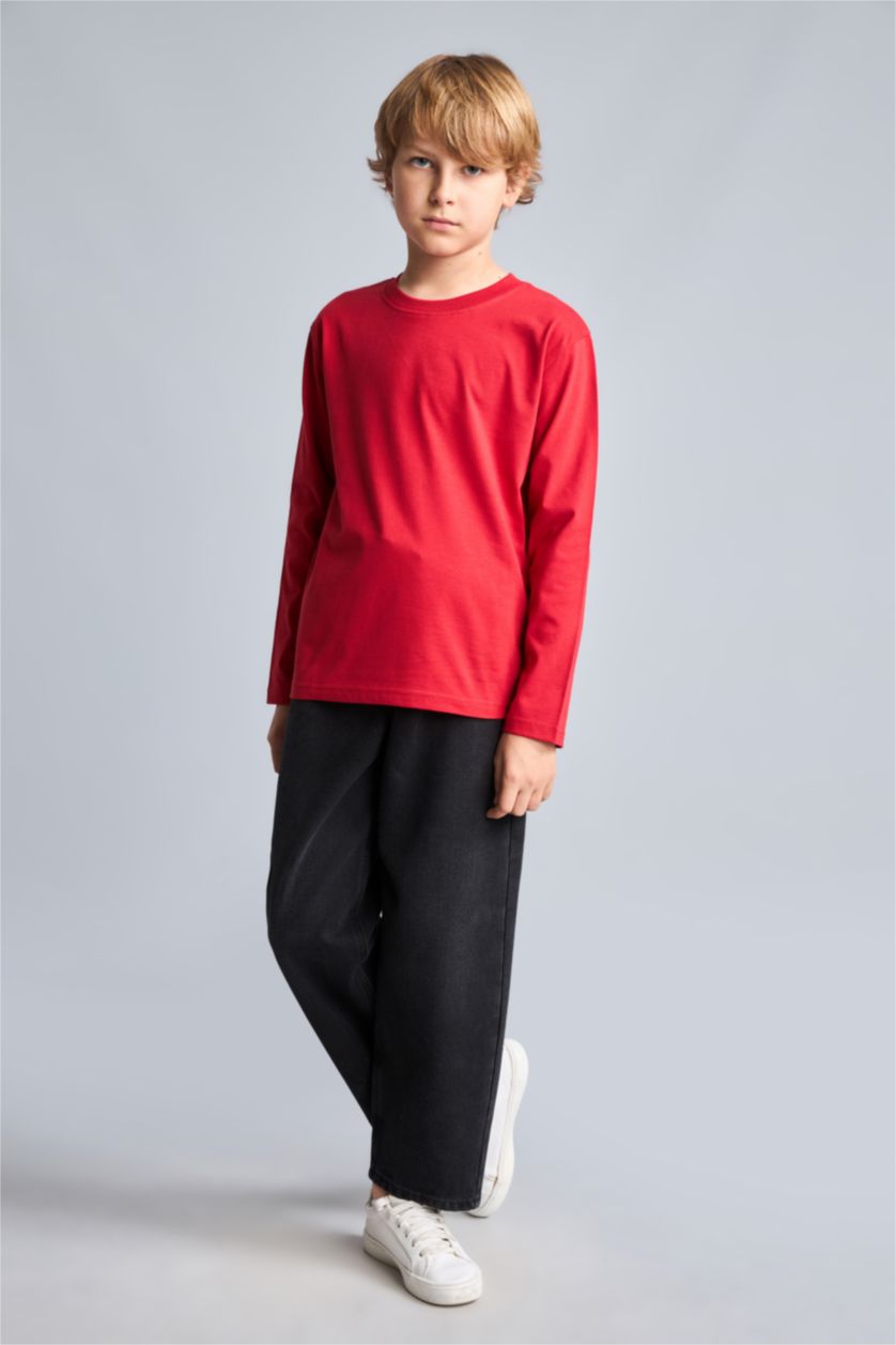 Young Boys - Teen Boys Red Regular Fit Long Sleeve T-Shirt