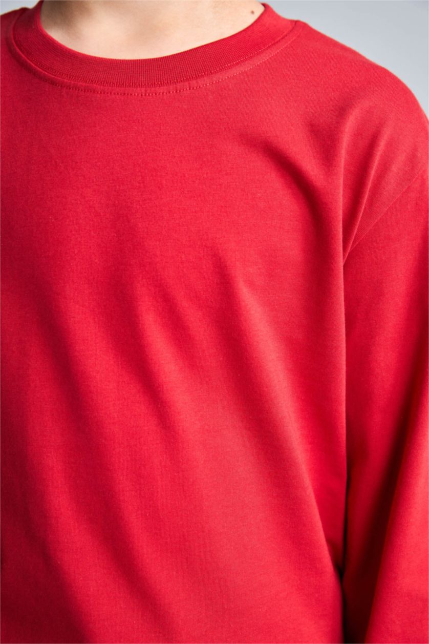 Young Boys - Teen Boys Red Regular Fit Long Sleeve T-Shirt