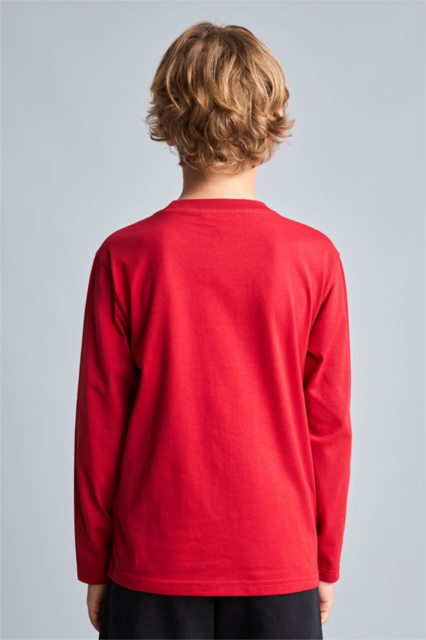 Young Boys - Teen Boys Red Regular Fit Long Sleeve T-Shirt