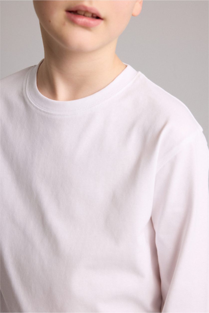 Young Boys - Teen Boys White Regular Fit Long Sleeve T-Shirt