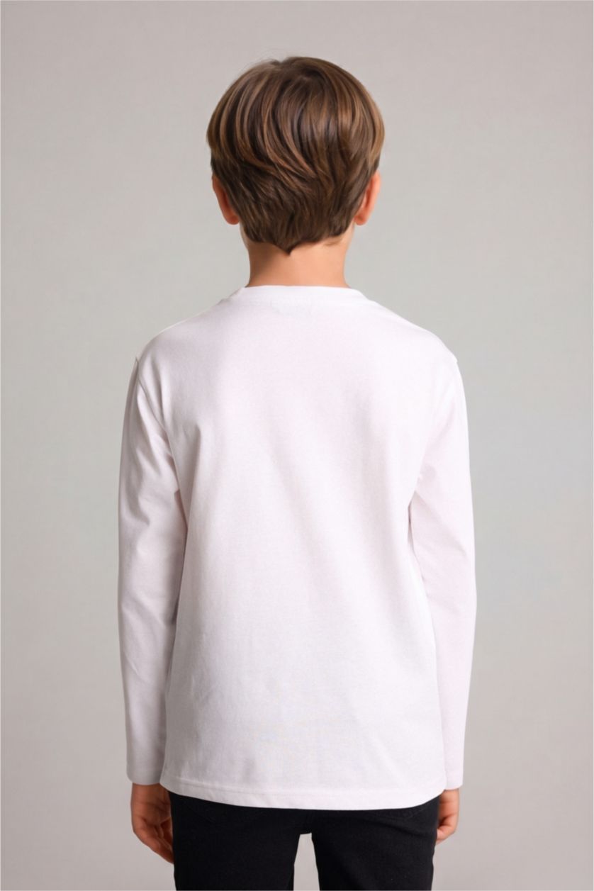 Young Boys - Teen Boys White Regular Fit Long Sleeve T-Shirt