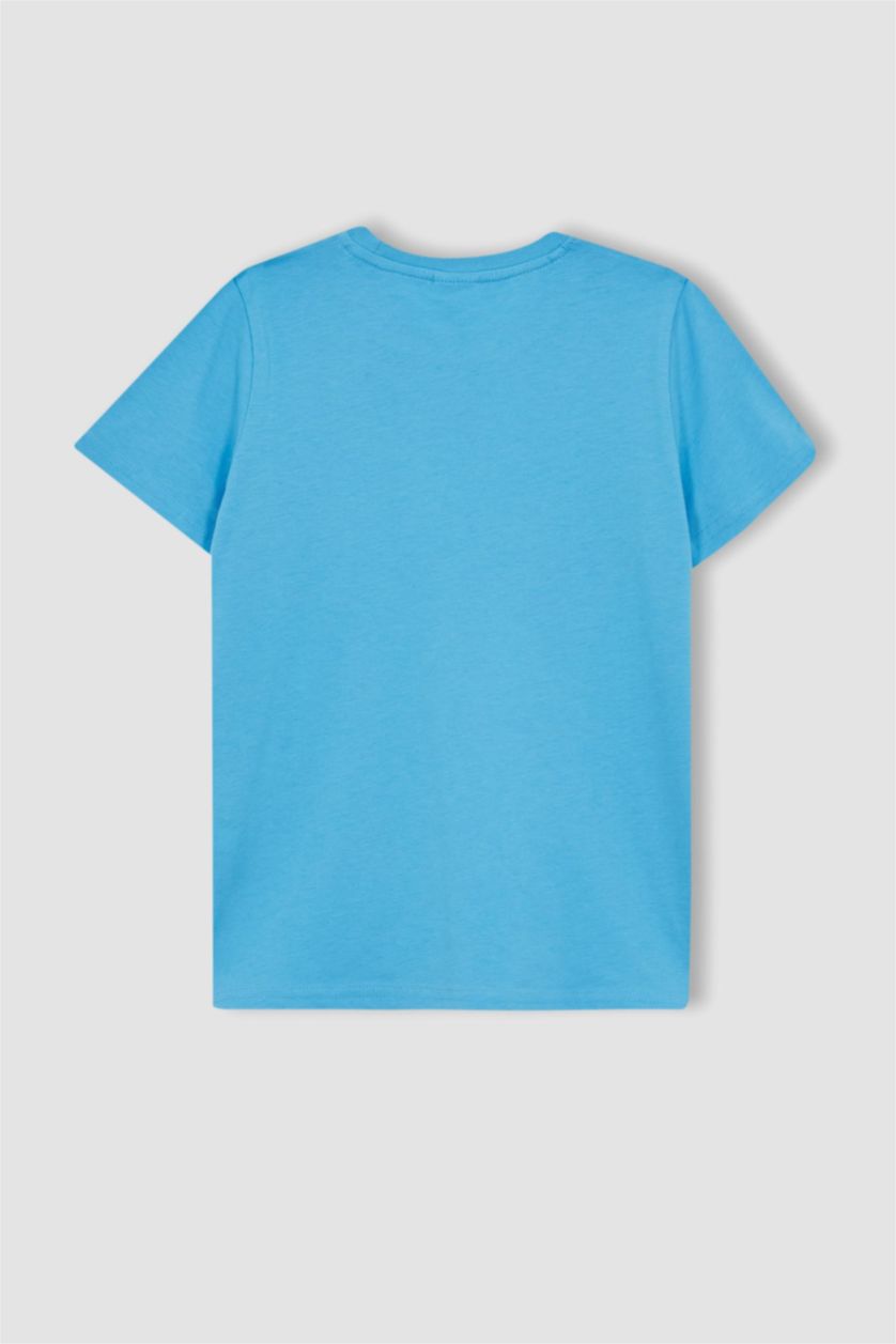 BOYS & TEENS Turquoise Boy Regular Fit Crew Neck Short Sleeved T-Shirt