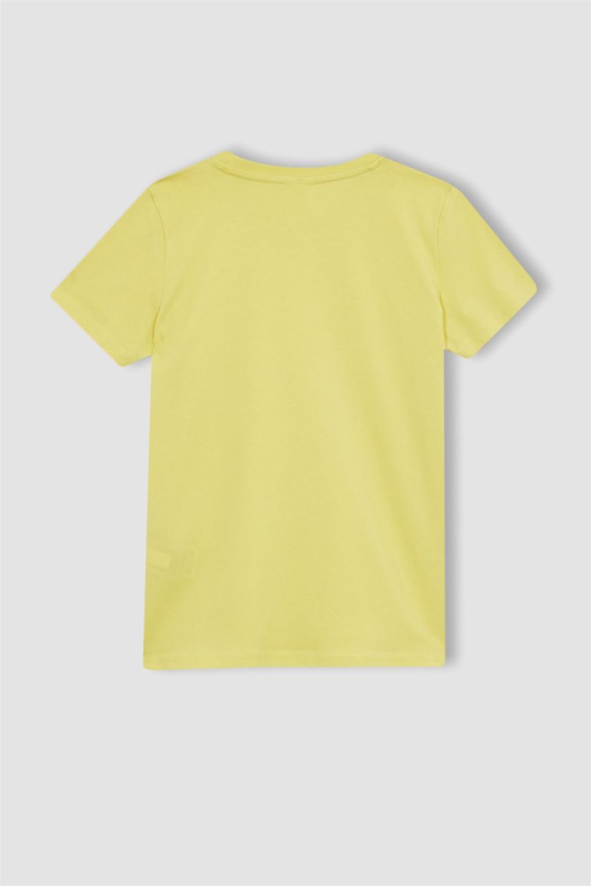 GARÇONS Jaune Clair T-Shirt à Manches Courtes et Col rond pour Garçon