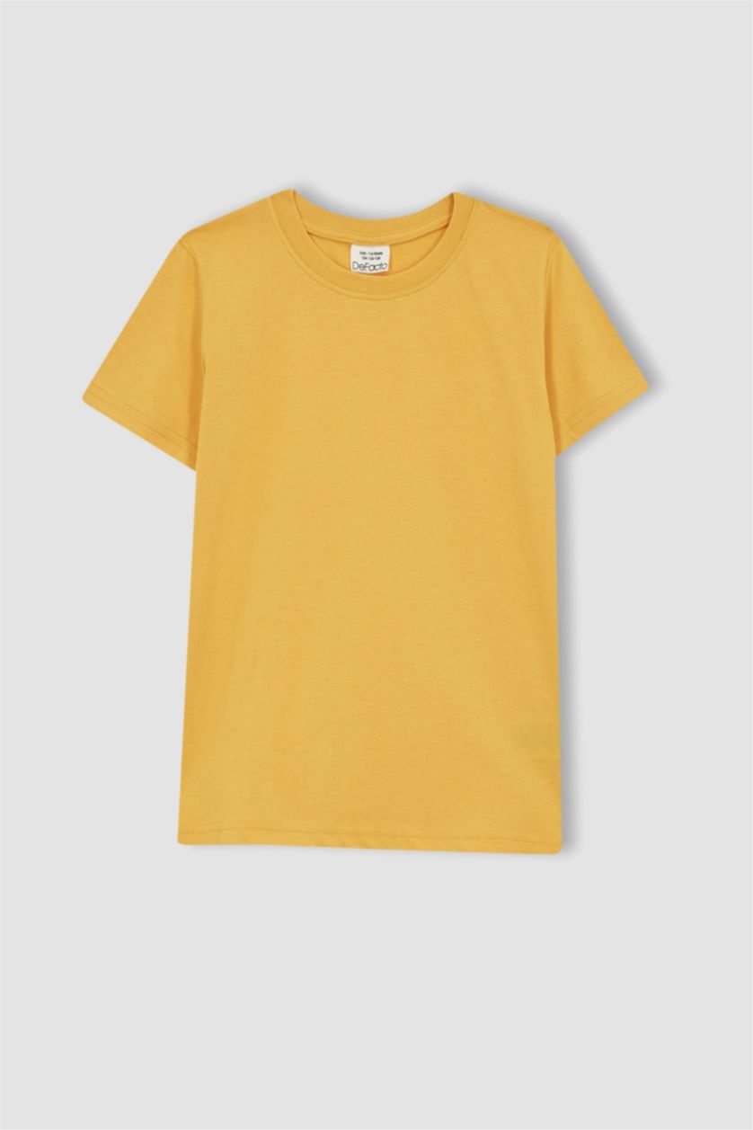 GARÇONS Jaune T-Shirt à Manches Courtes et Col rond pour Garçon