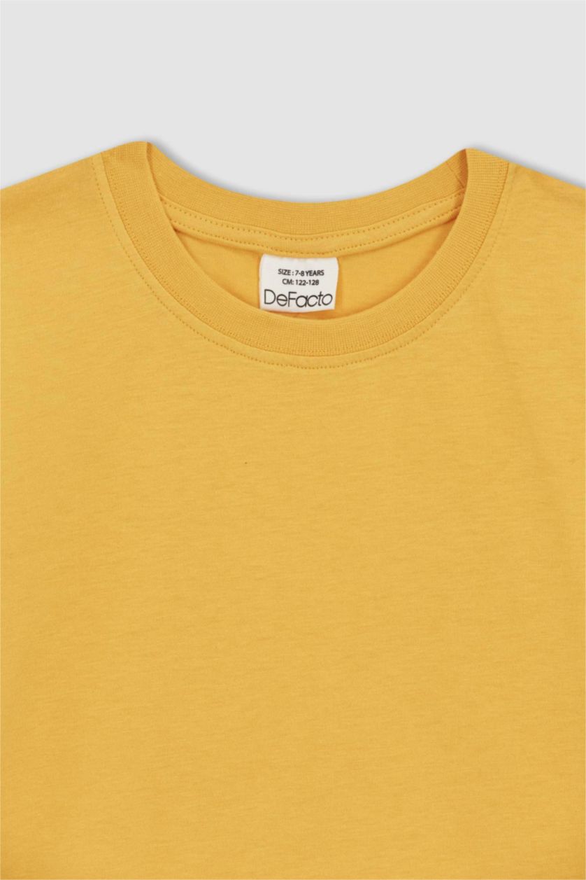 GARÇONS Jaune T-Shirt à Manches Courtes et Col rond pour Garçon