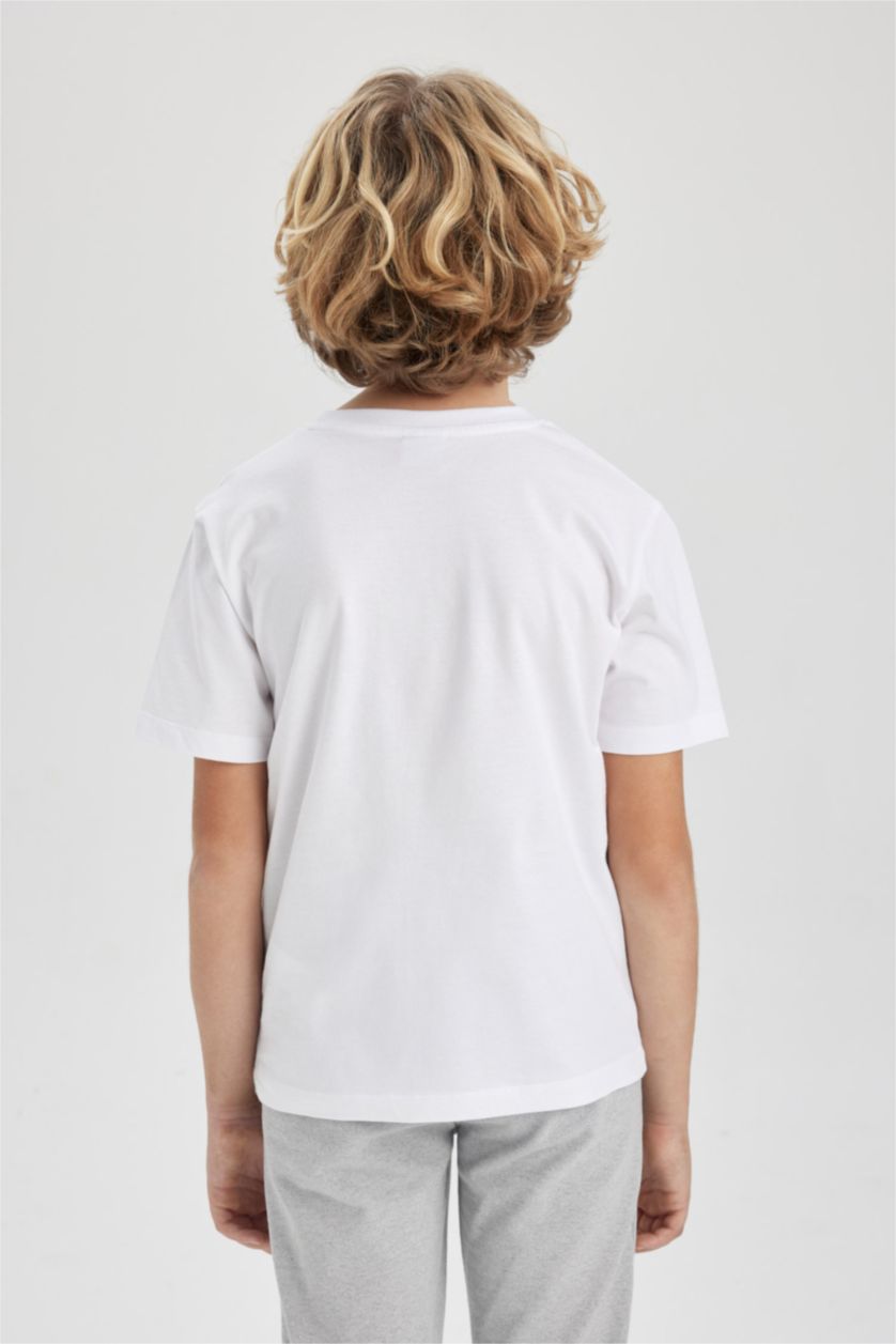 BOYS & TEENS White Boy Regular Fit Crew Neck Short Sleeve T-Shirt