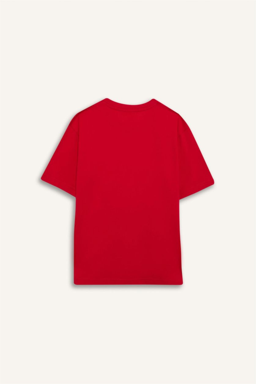 Young Boys - Teen Boys Red Boy Regular Fit Crew Neck Short Sleeve T-Shirt