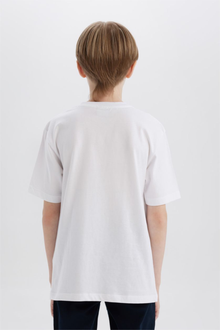 BOYS & TEENS White Boy Regular Fit Crew Neck Short Sleeve T-Shirt