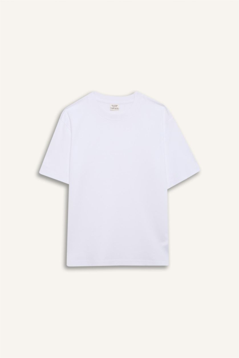 BOYS & TEENS White Boy Regular Fit Crew Neck Short Sleeve T-Shirt