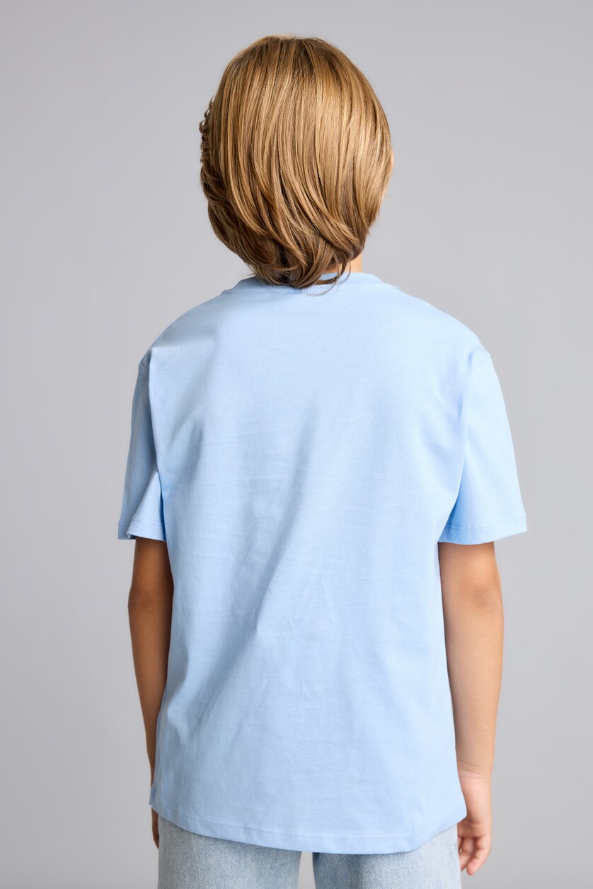 Boys & Teens Blue تيشيرت ولادي قطن 100% نص ردن قصة عادية