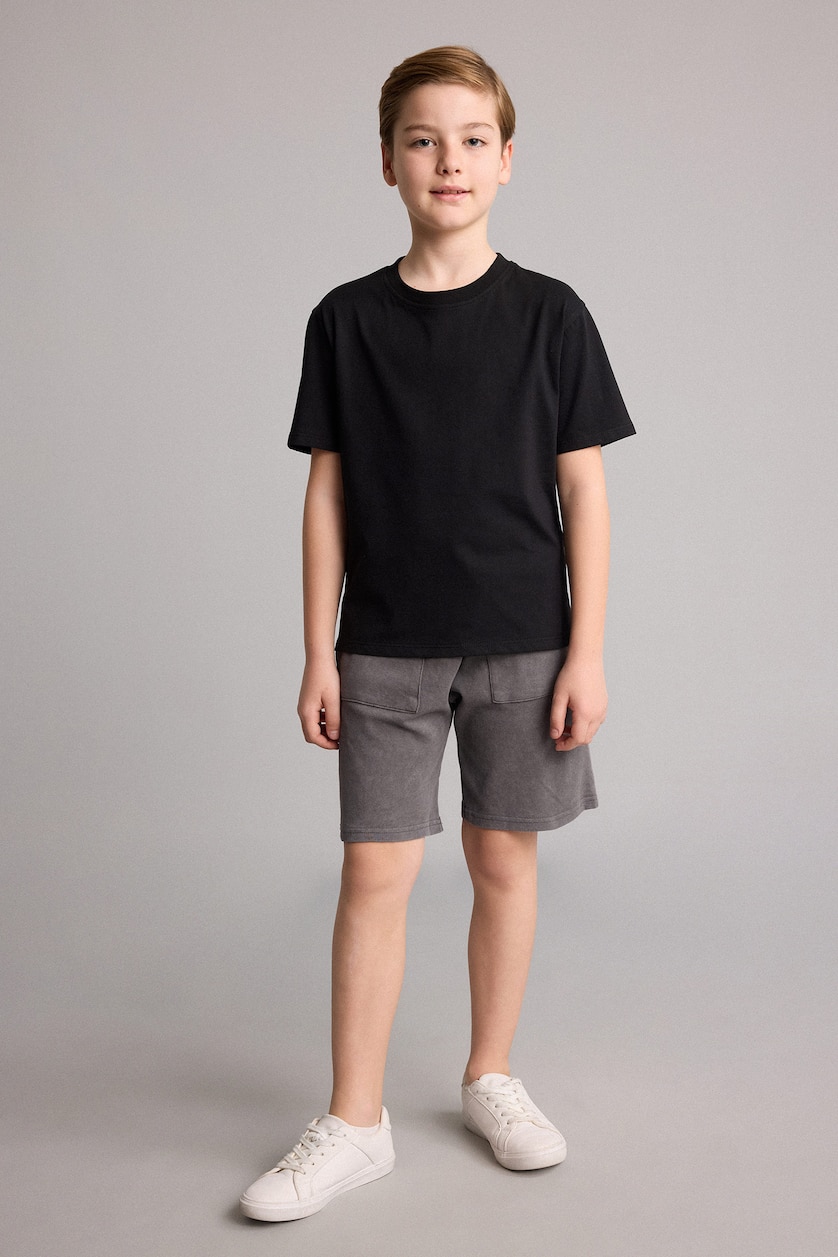 BOYS & TEENS Black Regular Fit Short Sleeve T-Shirt