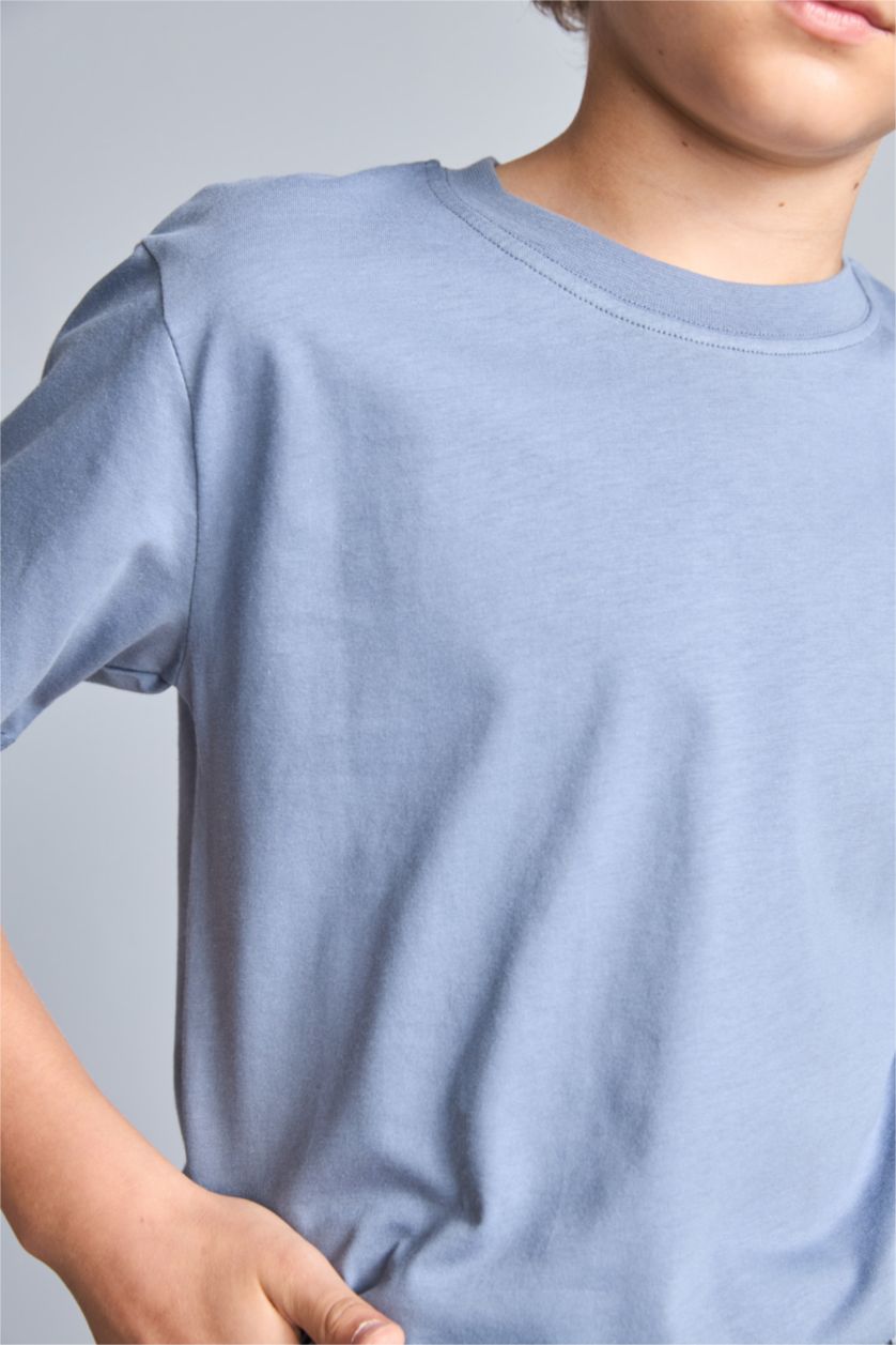 Young Boys - Teen Boys Grey Regular Fit Short Sleeve T-Shirt