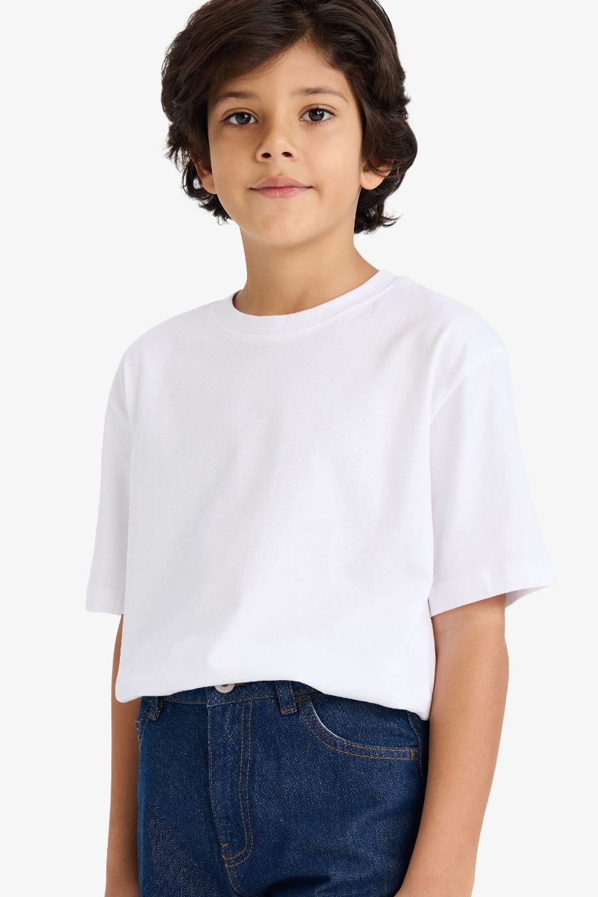 Boys & Teens White Regular Fit Short Sleeve T-Shirt