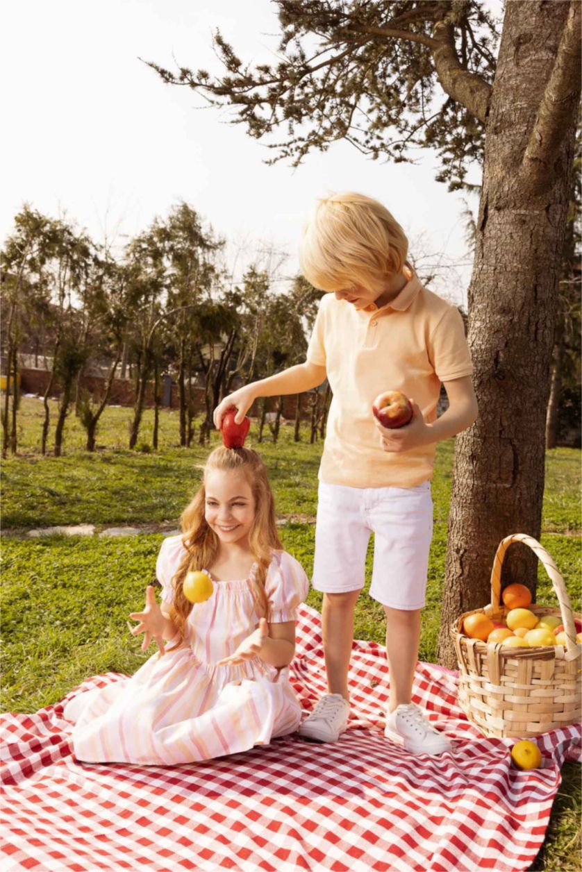 Erkek Çocuk - Genç Erkek Somon Erkek Çocuk Basic Kısa Kollu Pike Polo Tişört