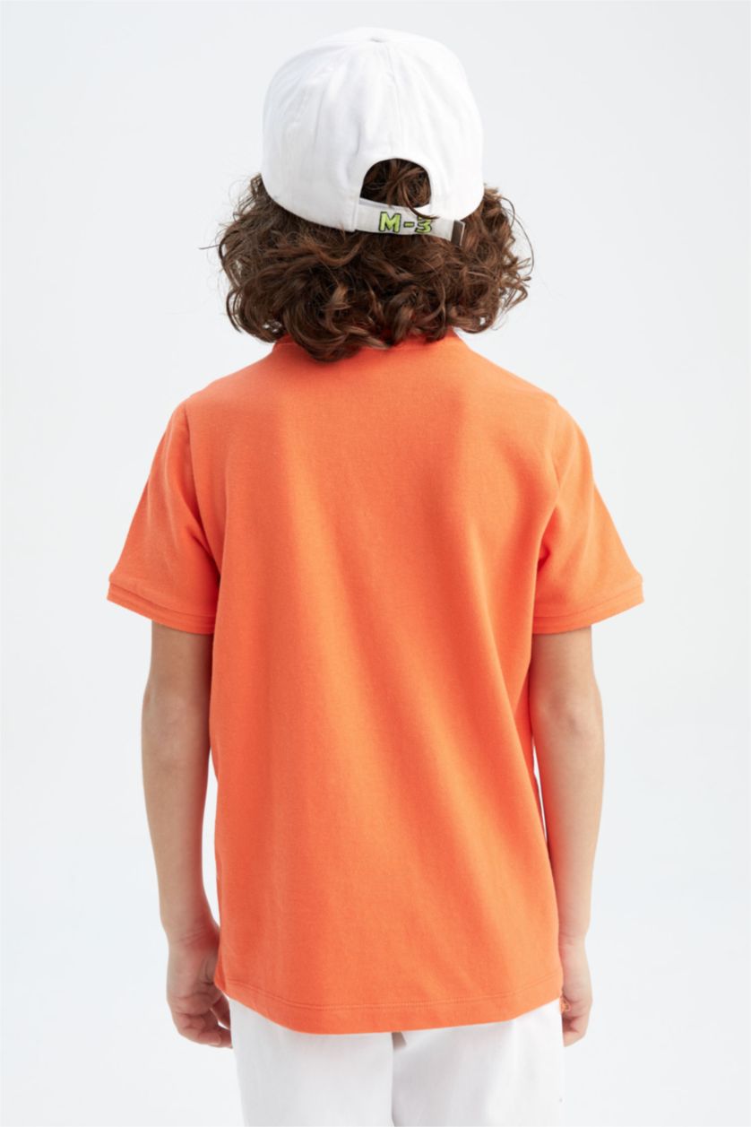 GARÇONS Orange Polo à manches courtes Piquer Col Polo Garçon