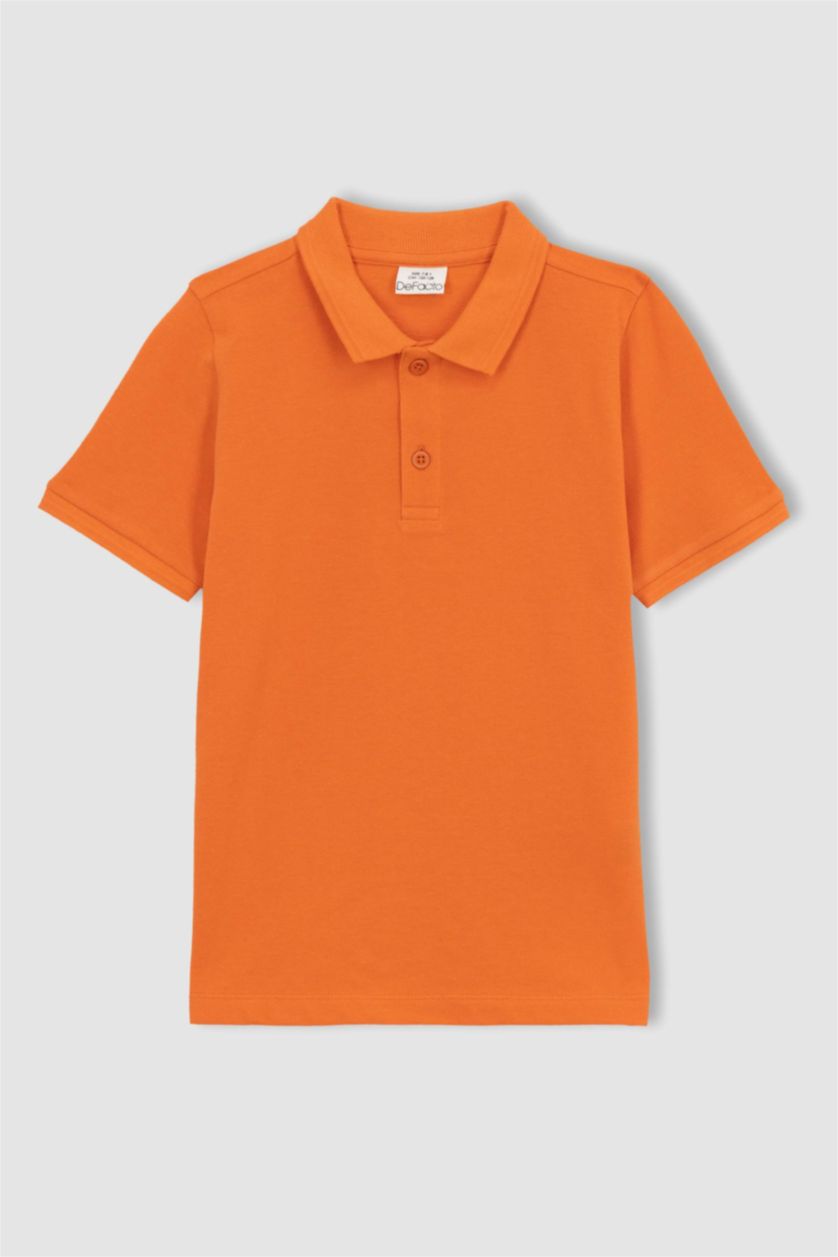 GARÇONS Orange Polo à manches courtes Piquer Col Polo Garçon