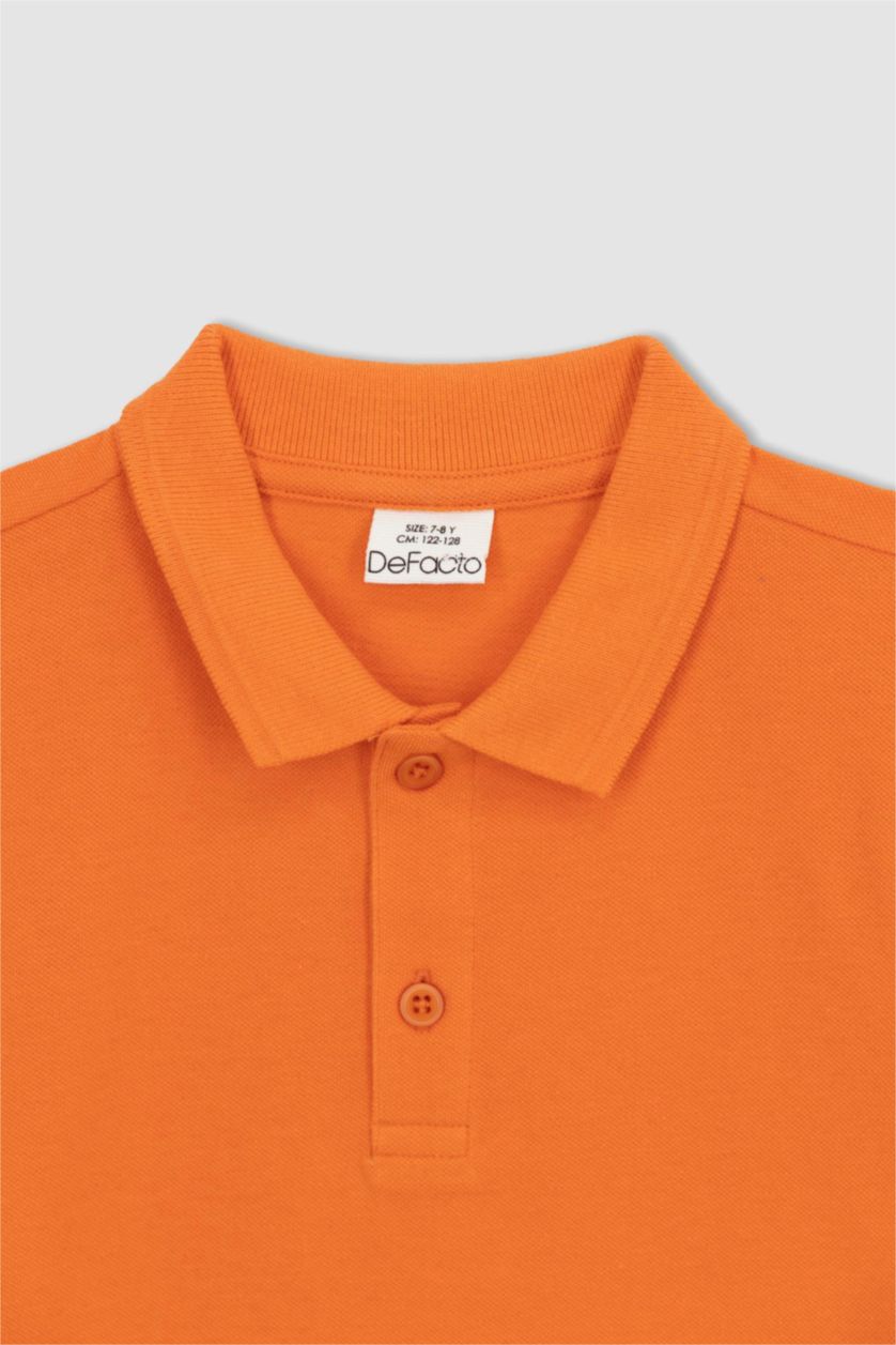 GARÇONS Orange Polo à manches courtes Piquer Col Polo Garçon