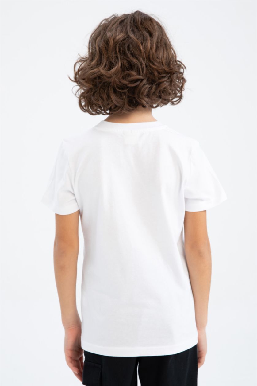 BOYS & TEENS White Boy V-Neck Short Sleeved T-Shirt