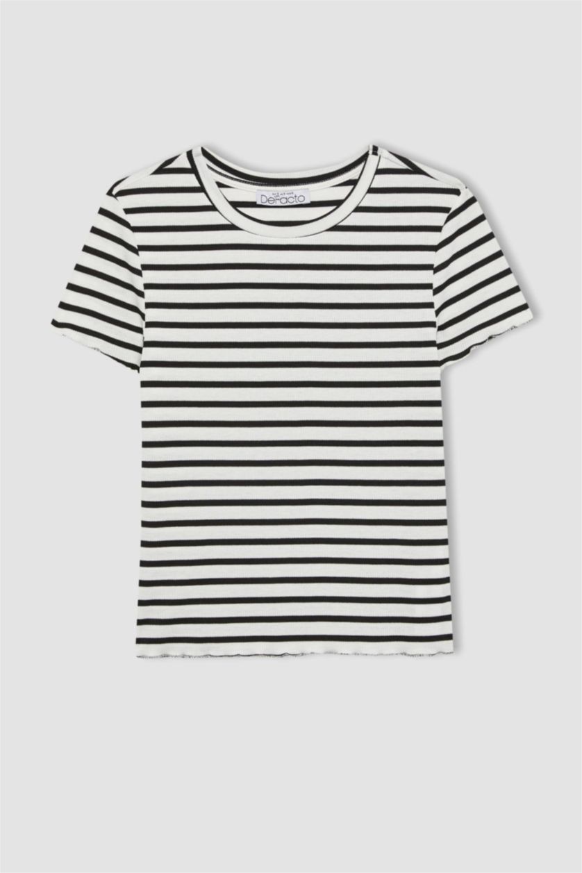 Women White Slim Fit Camisole Short Sleeve T-Shirt
