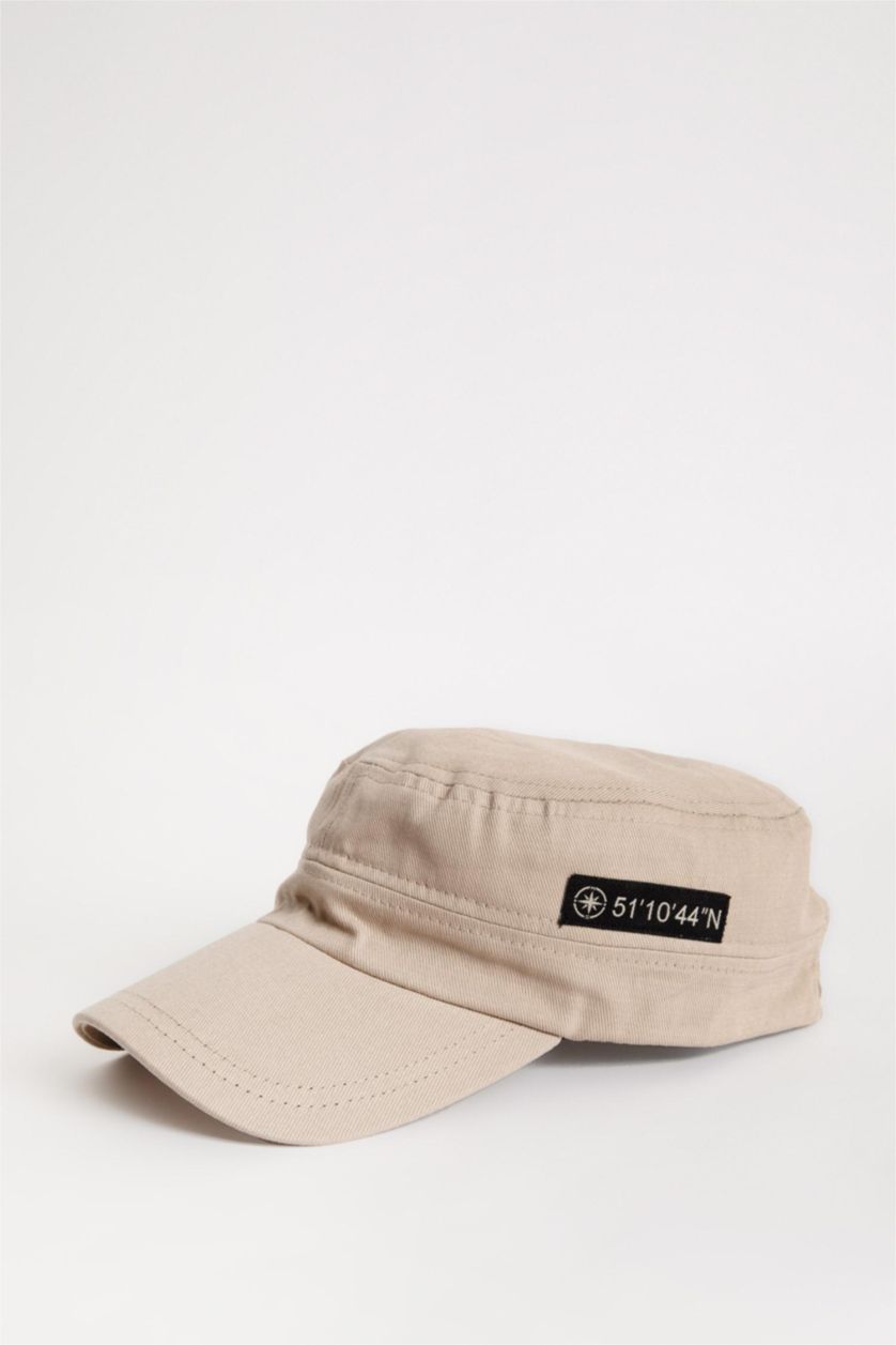 MAN Beige Men Cotton Cap Hat