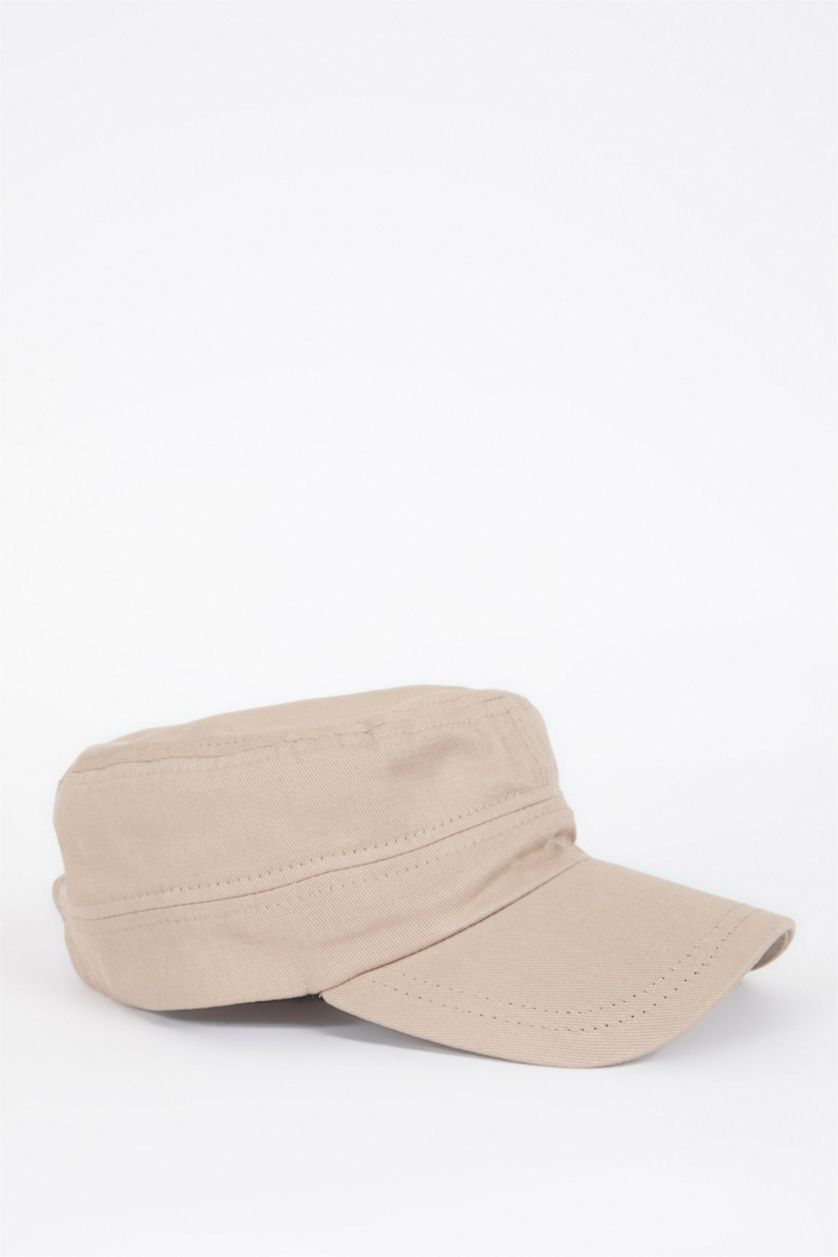 MAN Beige Men Cotton Cap Hat