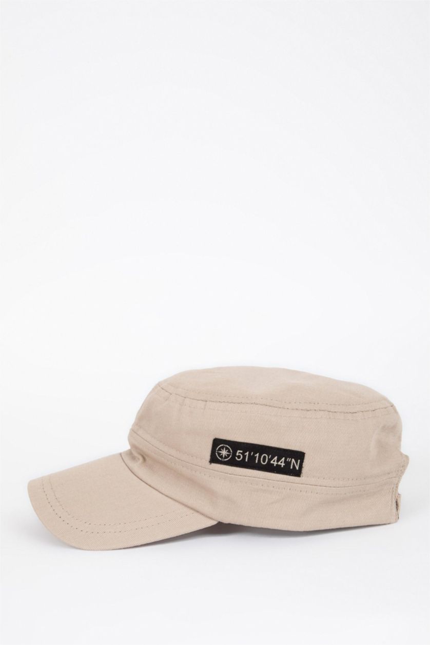 MAN Beige Men Cotton Cap Hat