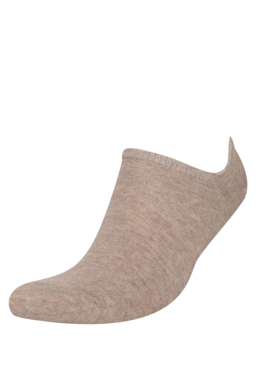 Erkek Camel Erkek Basıc Düz Görünmez 3'lü Pamuklu Sneaker Çorap