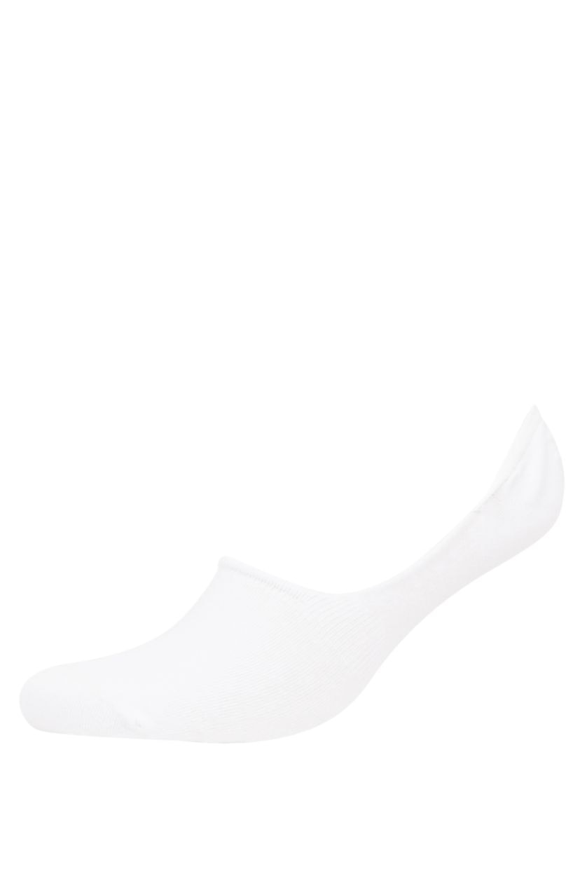 Erkek Kırık Beyaz Erkek 3'lü Basic Düz Babet Çorabı