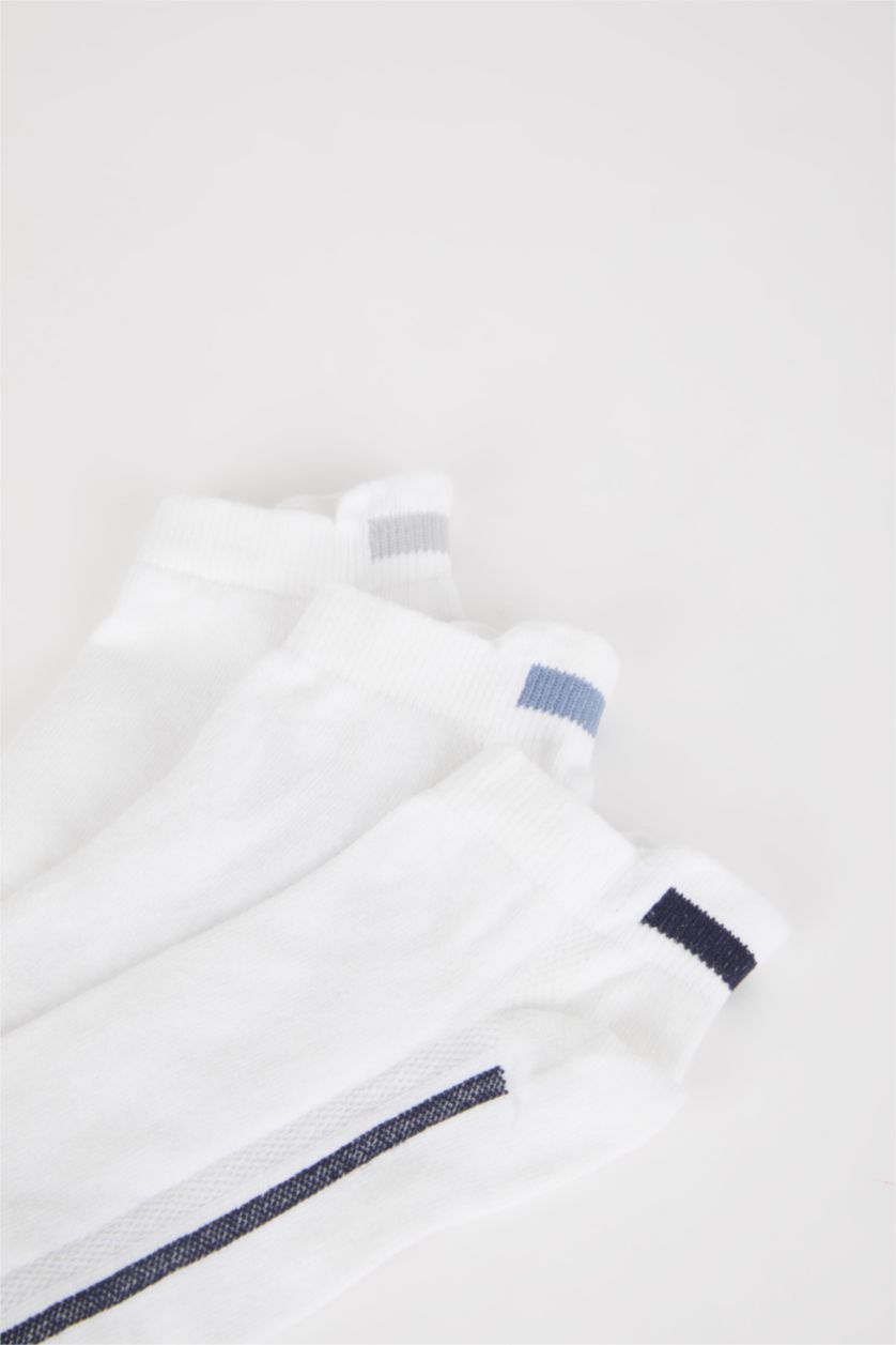 Erkek Kırık Beyaz Erkek 3'lü Pamuklu Patik Çorap