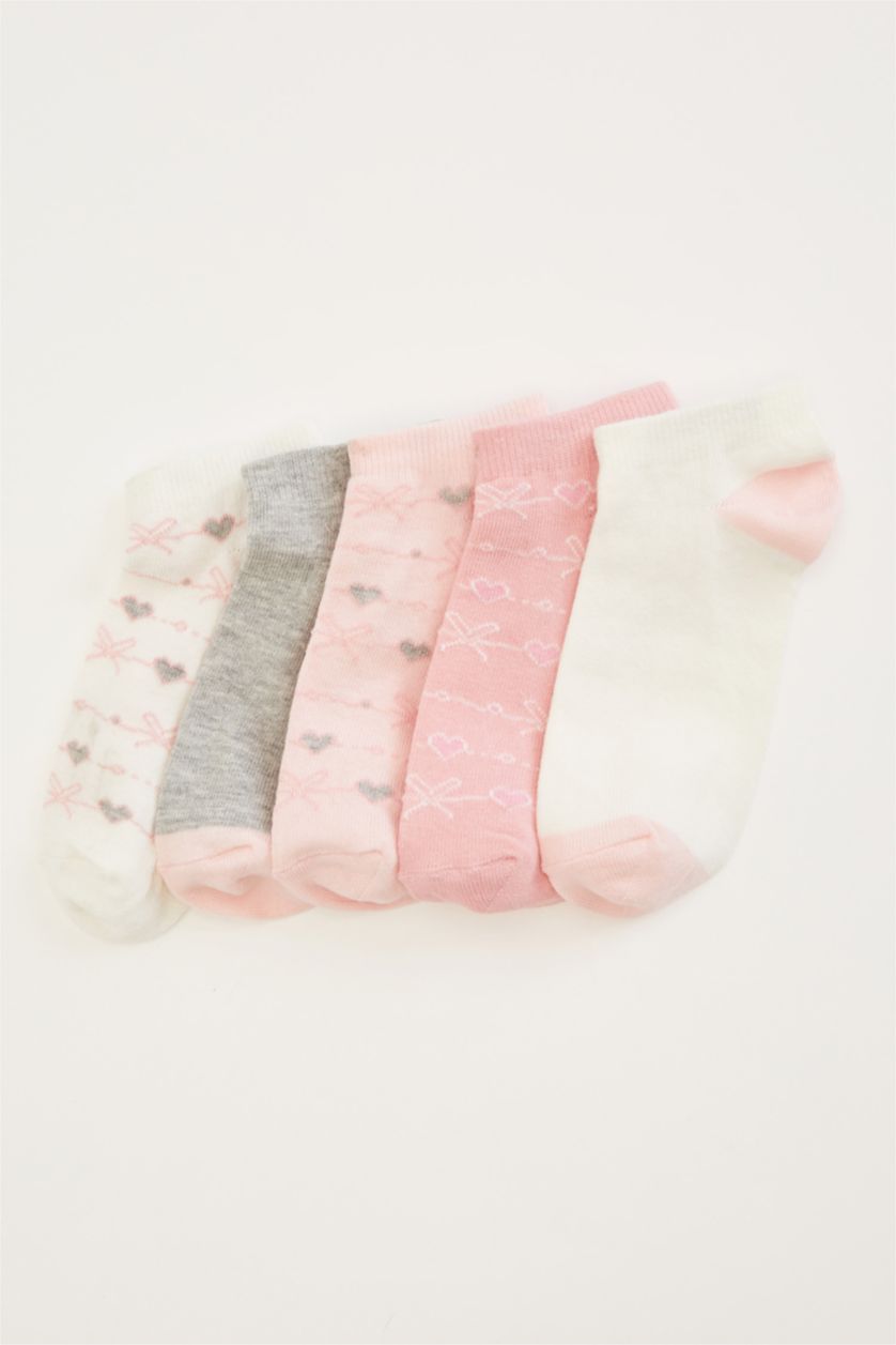 بنات Karma جوارب قطني بناتي قصيرة - 5 قطع