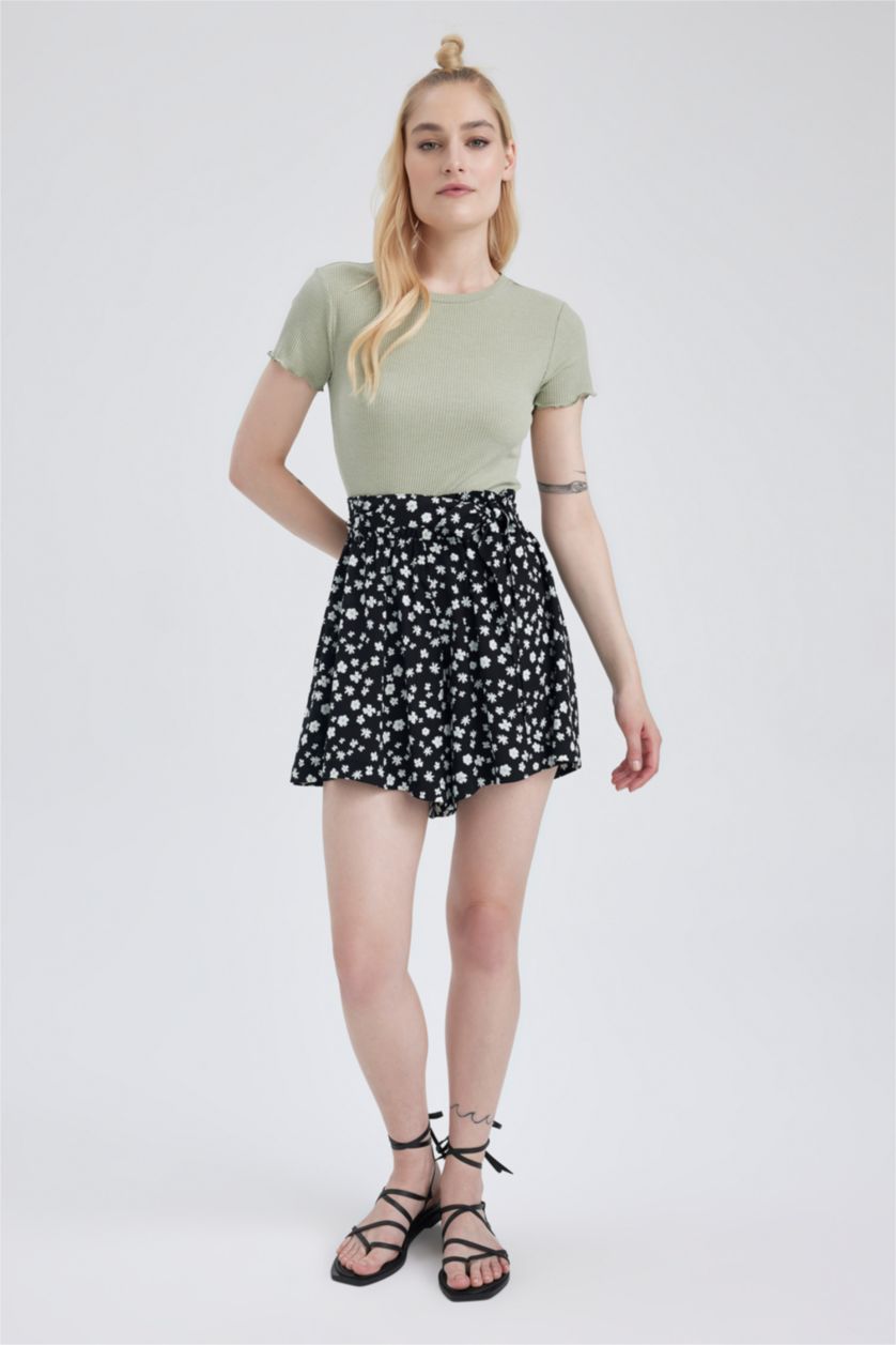 WOMAN Light Khaki Slim Fit Camisole Short Sleeve T-Shirt
