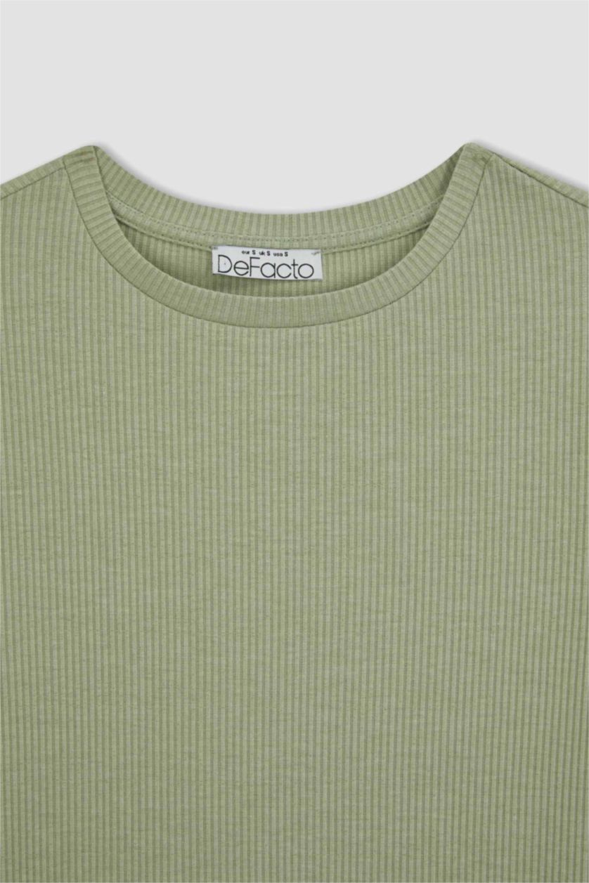 WOMAN Light Khaki Slim Fit Camisole Short Sleeve T-Shirt