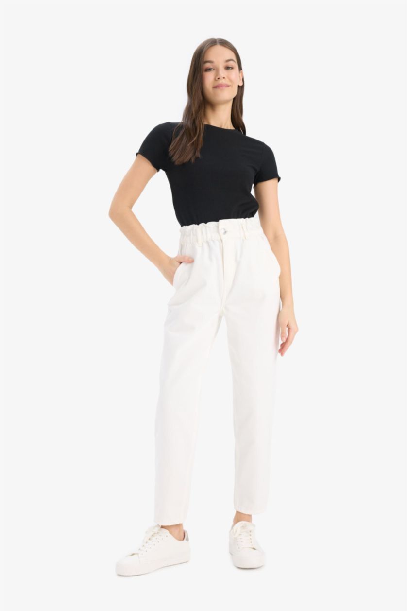 حريمي أسود Slim Fit Camisole Short Sleeve T-Shirt