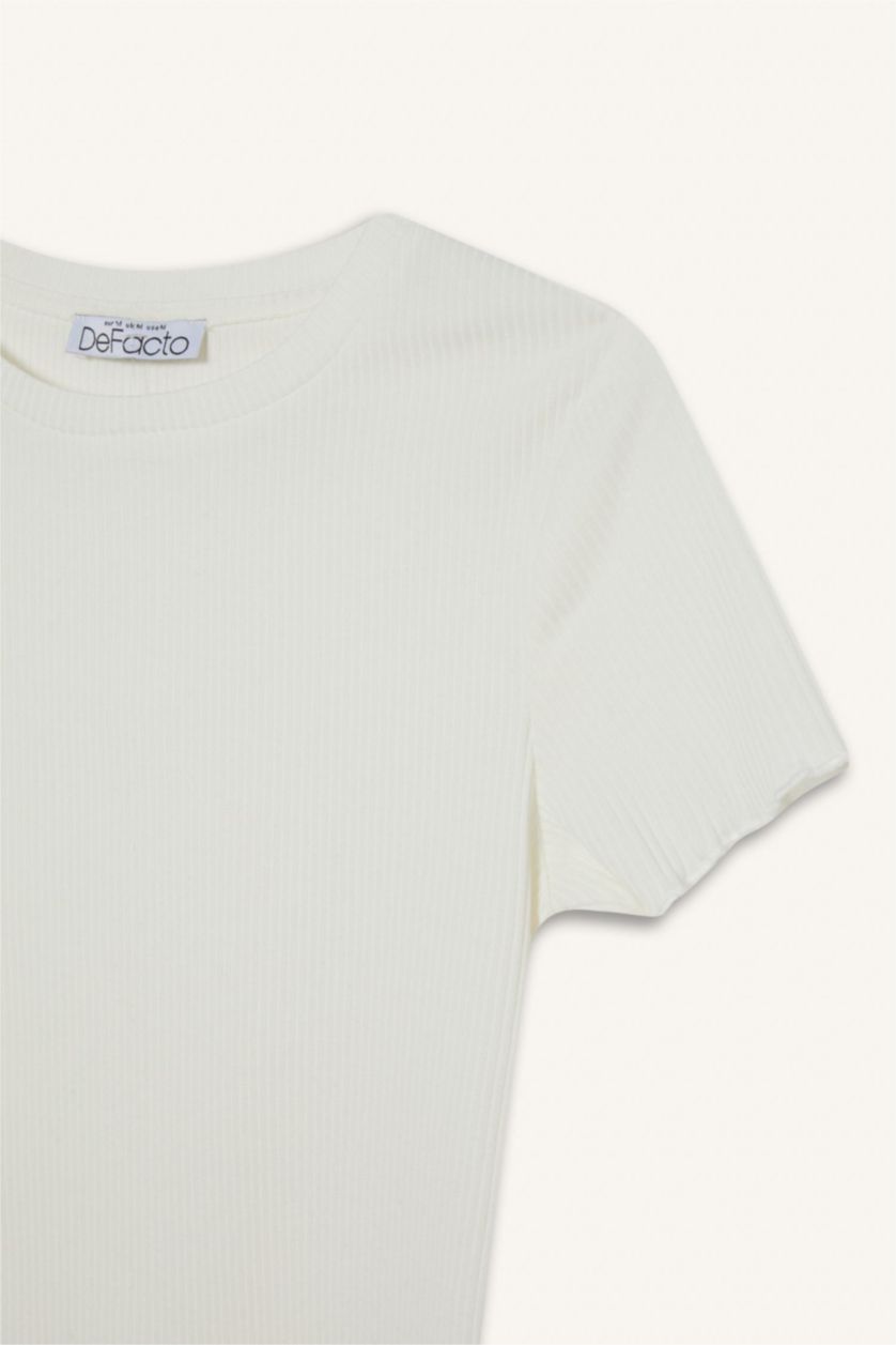 WOMAN White Slim Fit Camisole Short Sleeve T-Shirt