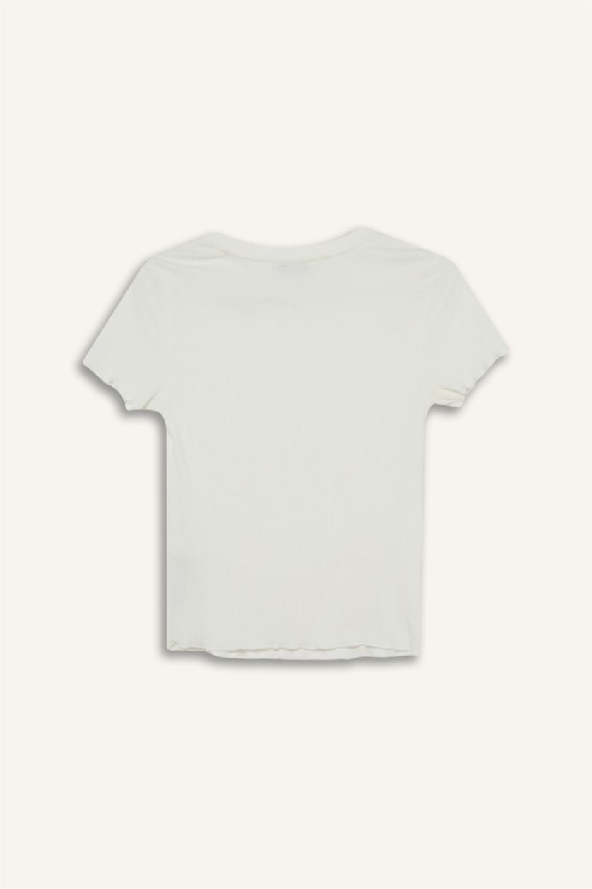 WOMAN White Slim Fit Camisole Short Sleeve T-Shirt