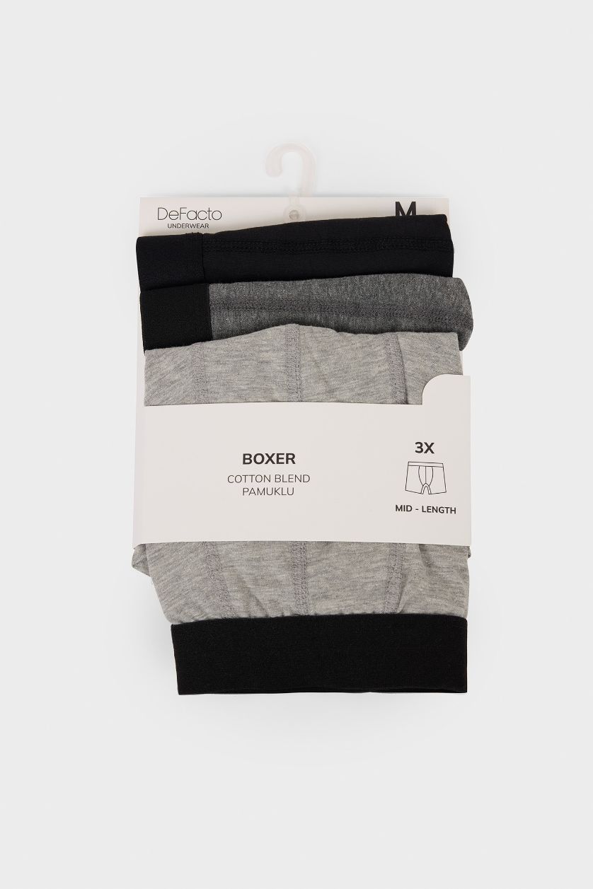 رجال أسود بوكسر قصة عادية - 3 قطع