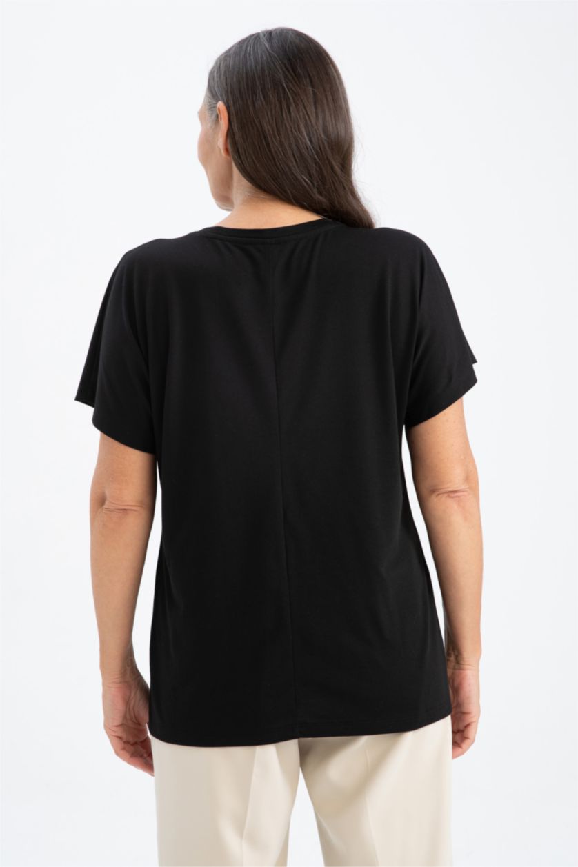 WOMAN Black Short Sleeve T-Shirt