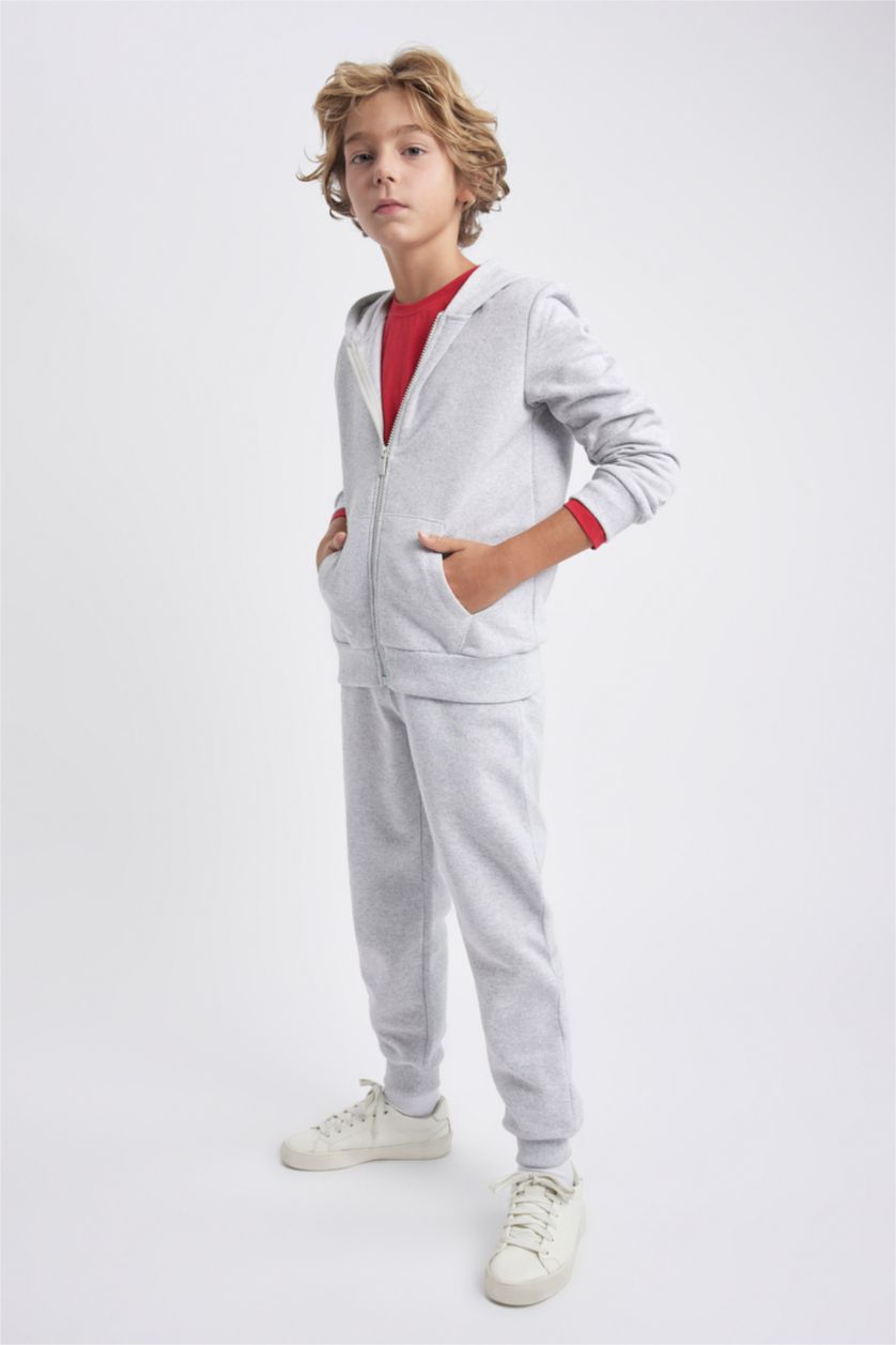 BOYS & TEENS Light Grey Melange بنطلون قصة عادية