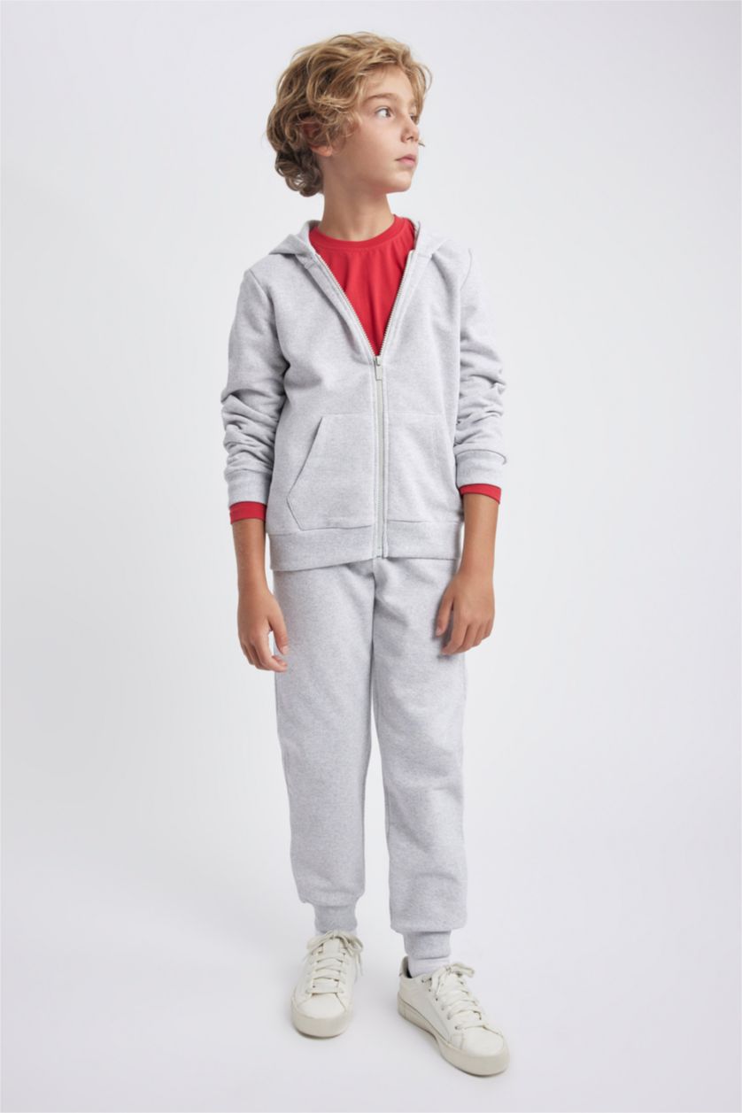 BOYS & TEENS Light Grey Melange بنطلون قصة عادية