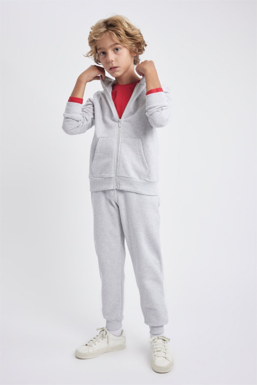 BOYS & TEENS Light Grey Melange بنطلون قصة عادية