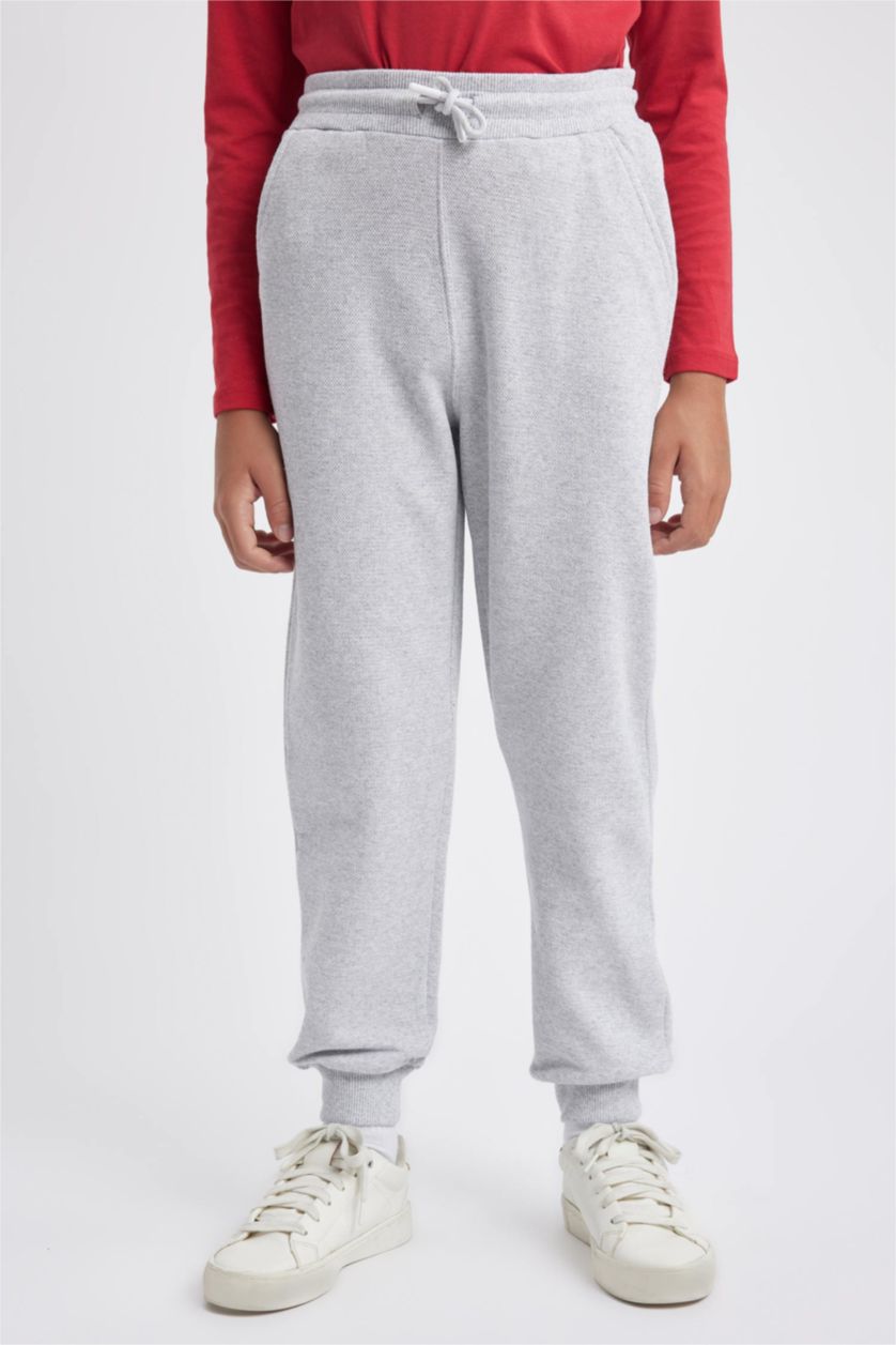 BOYS & TEENS Light Grey Melange بنطلون قصة عادية