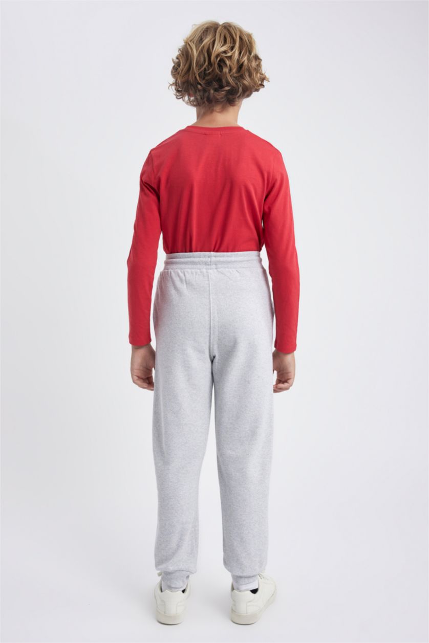 BOYS & TEENS Light Grey Melange بنطلون قصة عادية