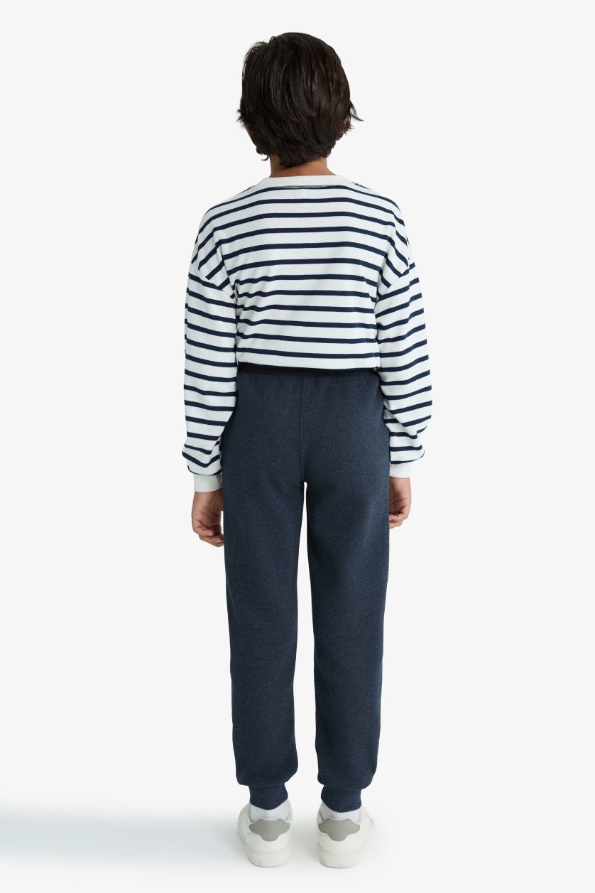 Erkek Çocuk - Genç Erkek Açık İndigo Beli Lastikli Okul Jogger Eşofman Altı Erkek Çocuk